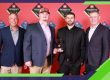 Owner Tyler Johnson of Johnson Roofing Solutions recieving the GAF Presidents Award in Northwest Florida
